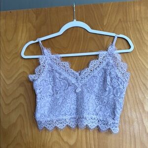 Lavender Lace Crop Top